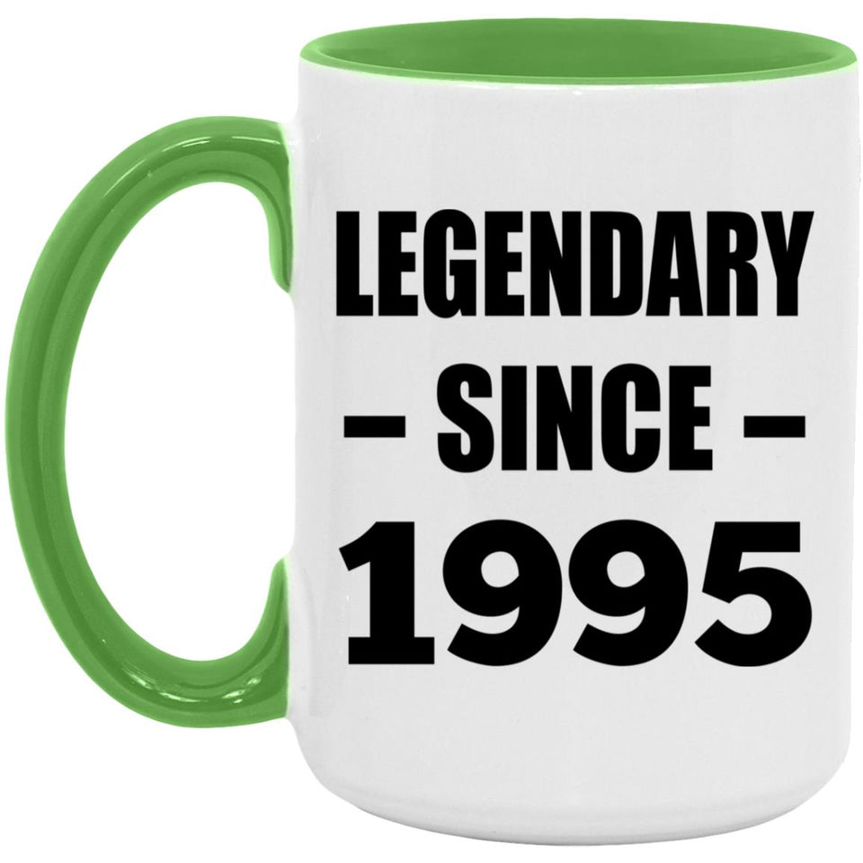 29th Birthday Legendary Since 1995 - 15oz Accent Mug Green