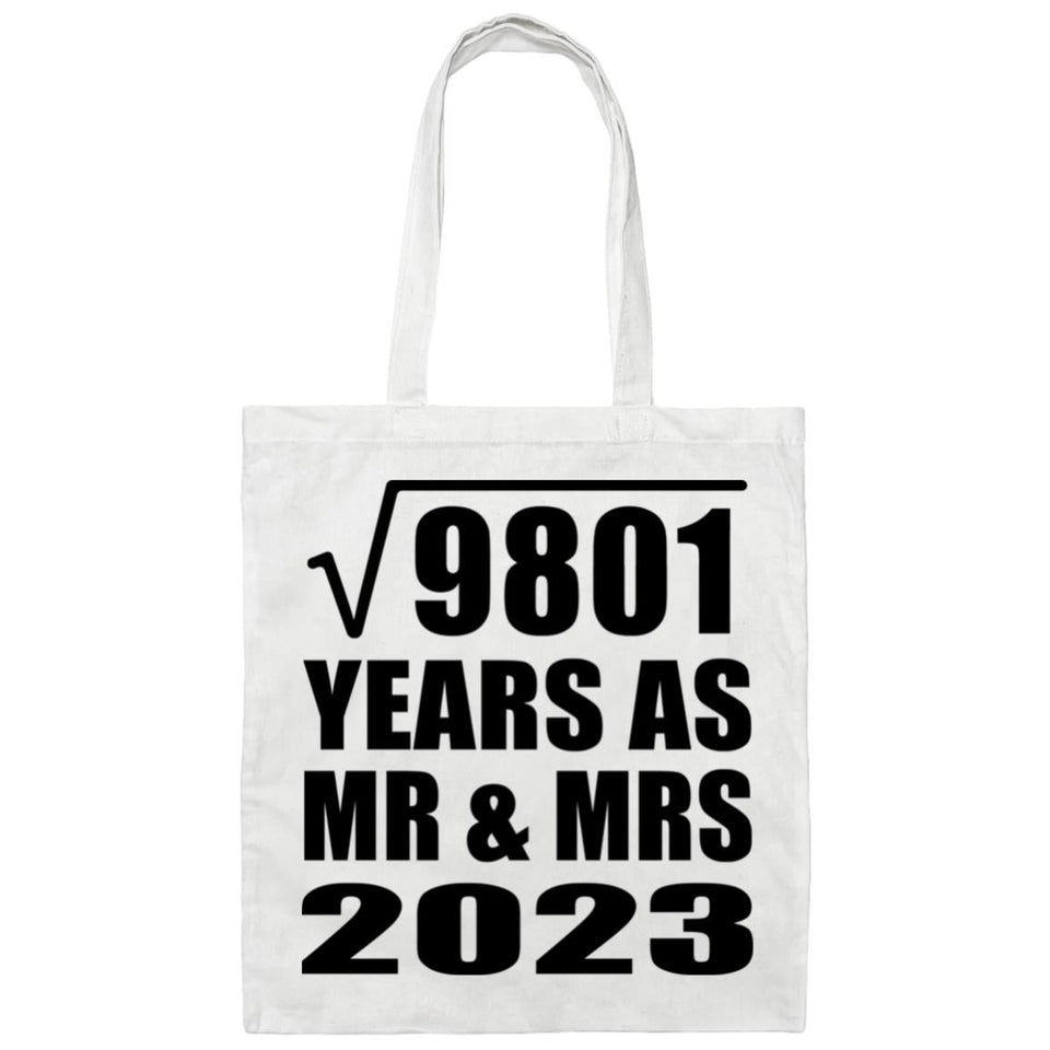 99th Anniversary Square Root of 9801 Years As Mr & Mrs 2023 - Tote Bag White