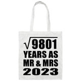 99th Anniversary Square Root of 9801 Years As Mr & Mrs 2023 - Tote Bag White