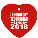 Laboratory Technician Since 2018 - Heart Ornament
