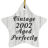 22nd Birthday Vintage 2002 Aged Perfectly - Star Ornament F