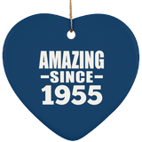 69th Birthday Amazing Since 1955 - Heart Ornament