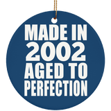 22nd Birthday Made In 2002 Aged to Perfection - Circle Ornament