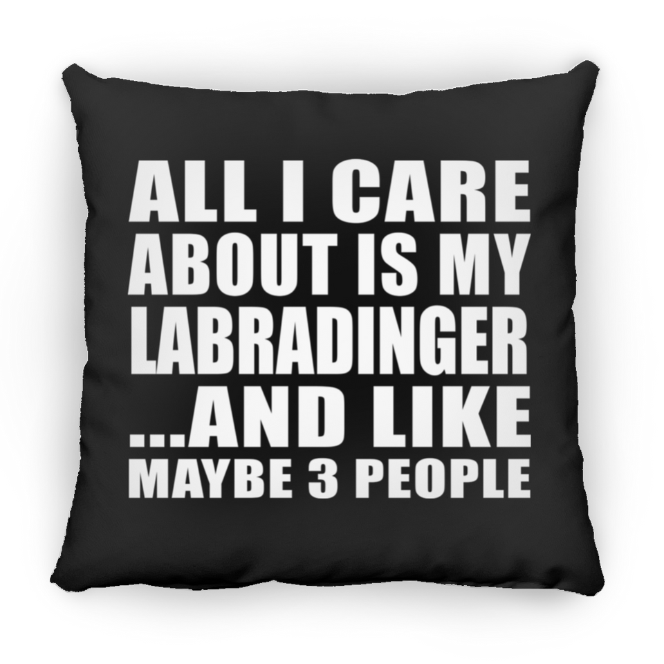 All I Care About Is My Labradinger - Throw Pillow Black