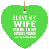 I Love My Wife More Than Neuro Linguistic Programming - Heart Ornament