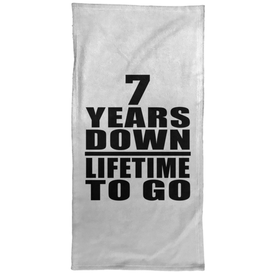 7th Anniversary 7 Years Down Lifetime To Go - Hand Towel