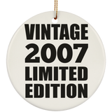17th Birthday Vintage 2007 Limited Edition - Circle Ornament