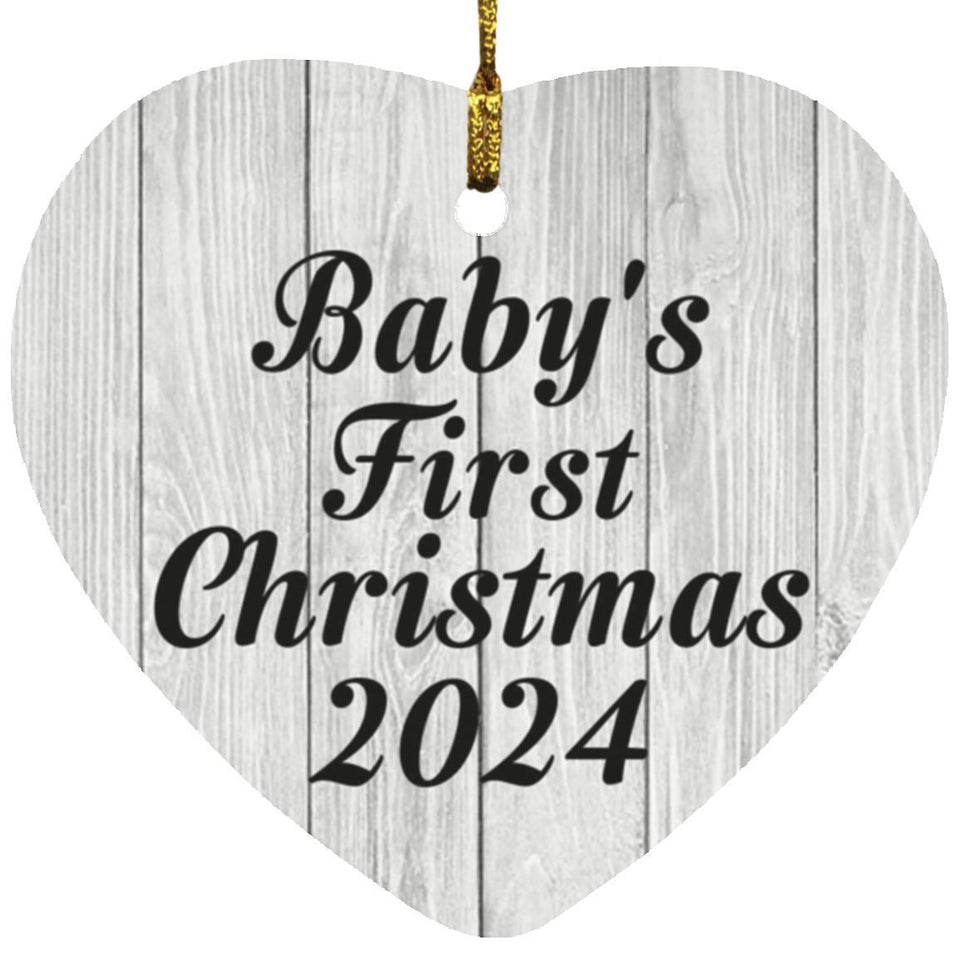 Baby's First Christmas 2024 - Heart Ornament F