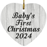 Baby's First Christmas 2024 - Heart Ornament F