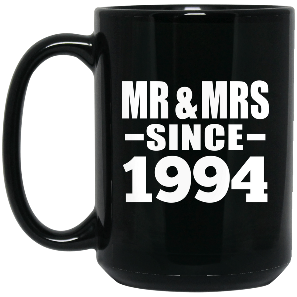 30th Anniversary Mr & Mrs Since 1994 - 15 Oz Coffee Mug Black