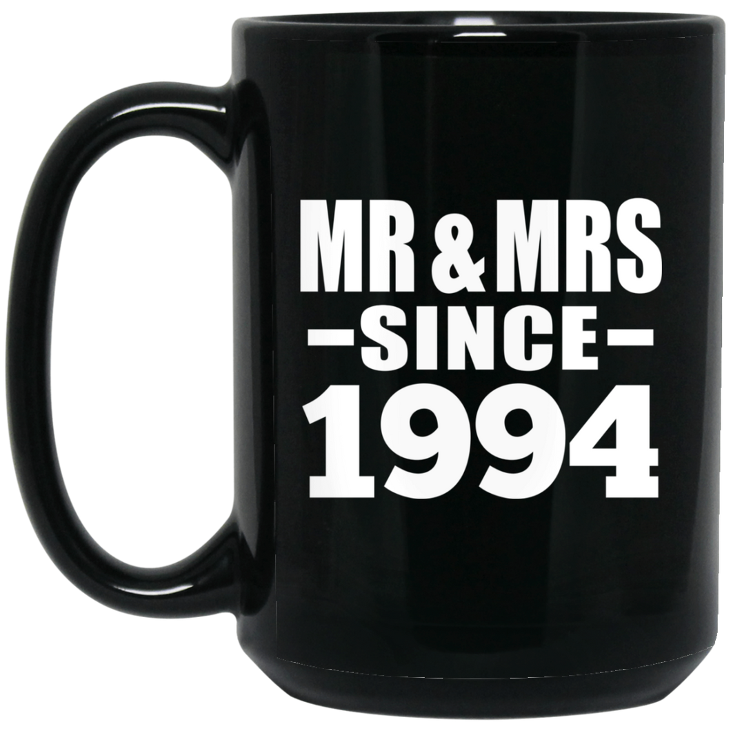 30th Anniversary Mr & Mrs Since 1994 - 15 Oz Coffee Mug Black