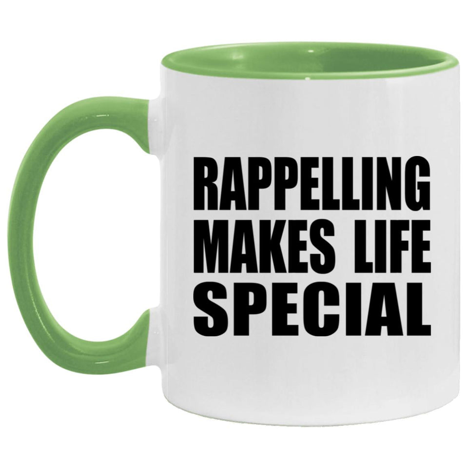 Rappelling Makes Life Special - 11oz Accent Mug Green