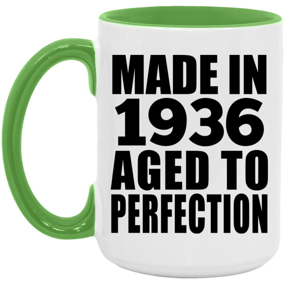 88th Birthday Made In 1936 Aged to Perfection - 15oz Accent Mug Green