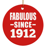 112th Birthday Fabulous Since 1912 - Circle Ornament