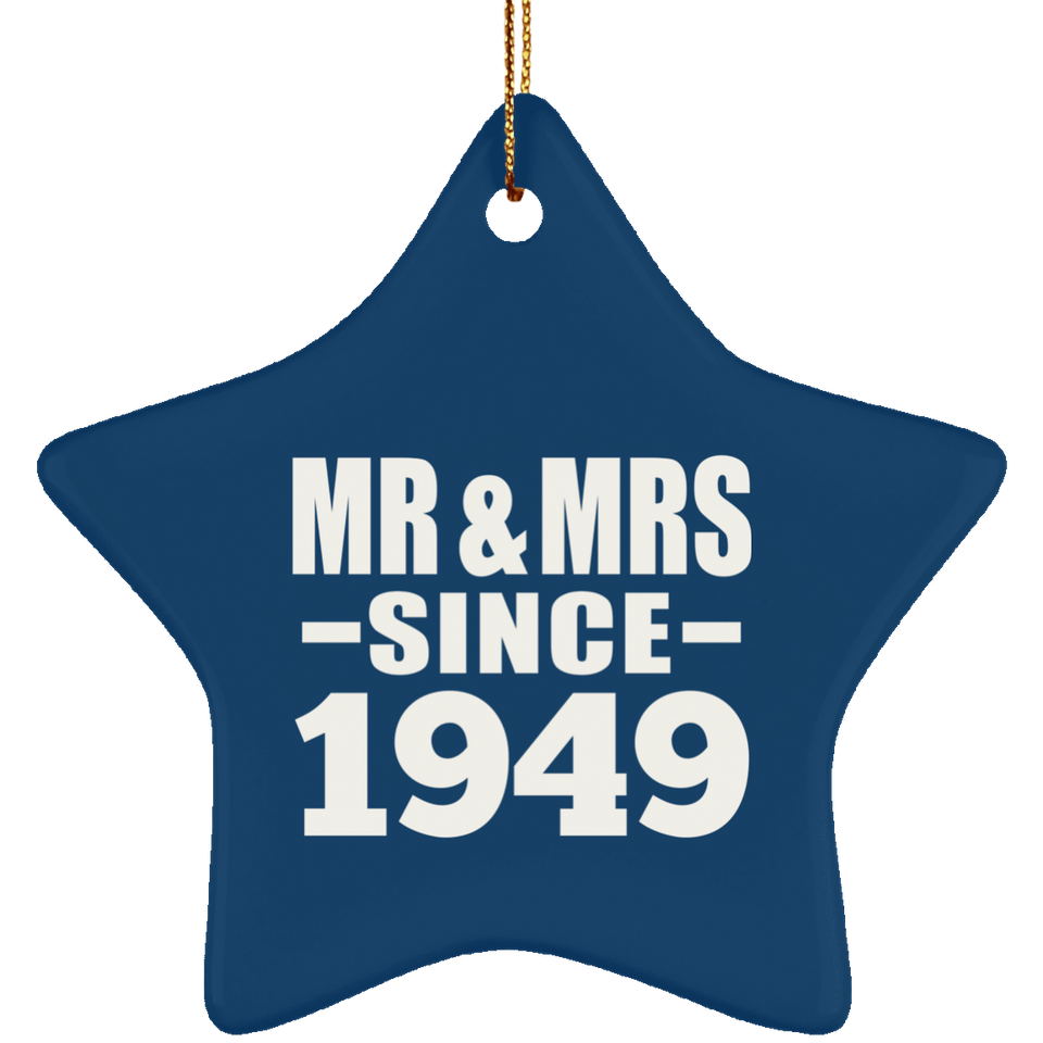 75th Anniversary Mr & Mrs Since 1949 - Star Ornament