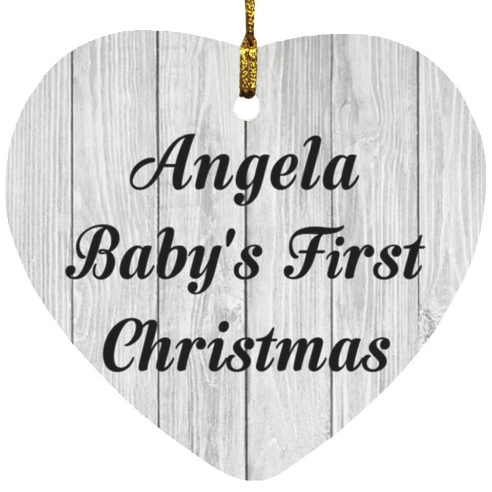 Angela Baby's First Christmas - Heart Ornament F