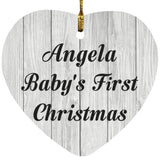Angela Baby's First Christmas - Heart Ornament F