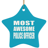 Most Awesome Police Officer - Star Ornament