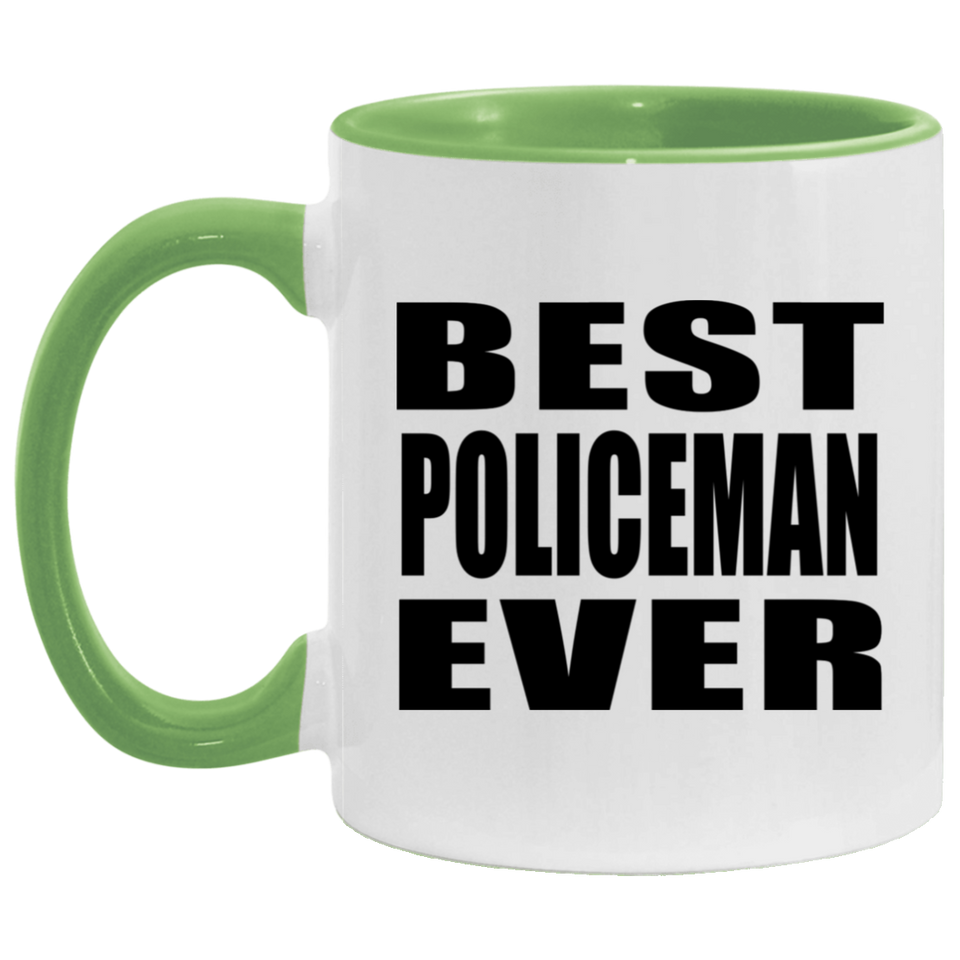 Best Policeman Ever - 11oz Accent Mug Green