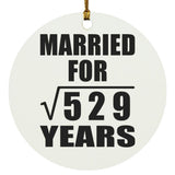 23rd Anniversary Married For Square Root of 529 Years - Circle Ornament