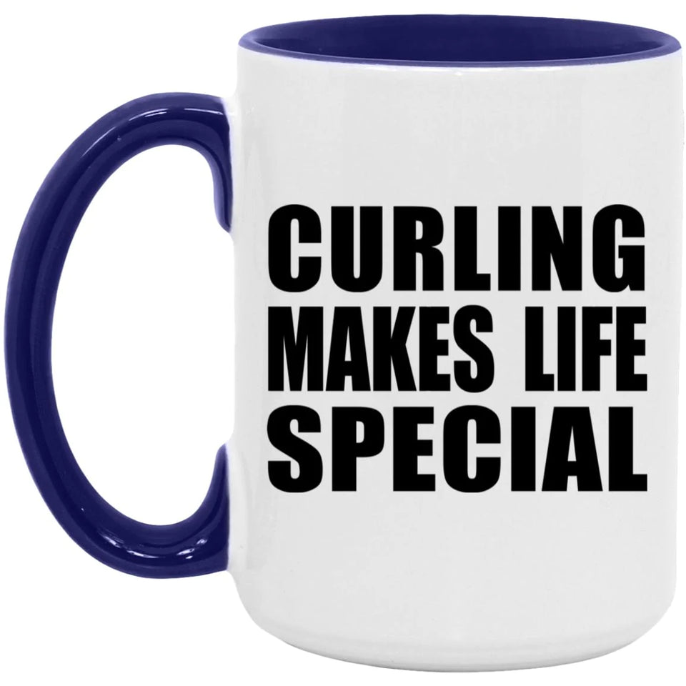 Curling Makes Life Special - 15oz Accent Mug Purple