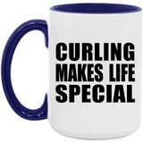 Curling Makes Life Special - 15oz Accent Mug Purple