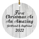 First Christmas As An Amazing Girlfriend & Boyfriend 2022 - Circle Ornament F