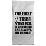 109th Birthday Square Root of 11881 Years of Childhood - Hand Towel