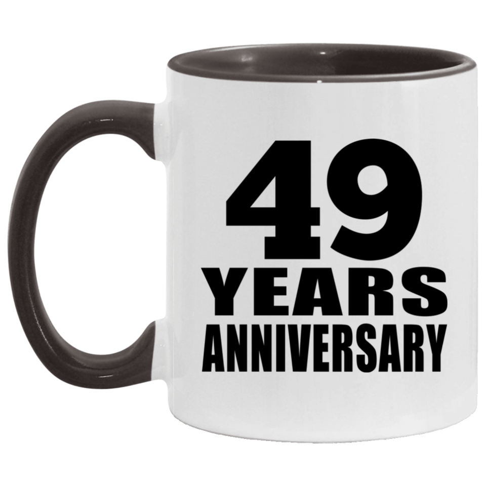49th Anniversary 49 Years - 11oz Accent Mug Black