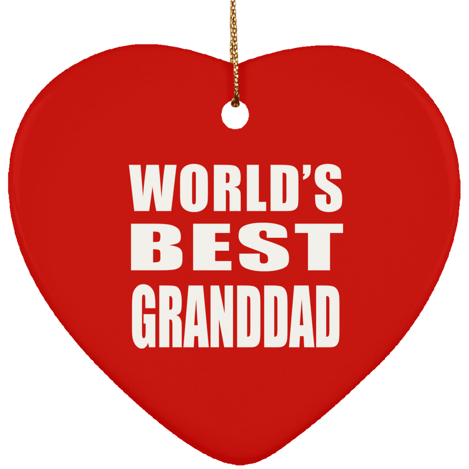 World's Best Granddad - Heart Ornament