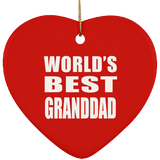 World's Best Granddad - Heart Ornament