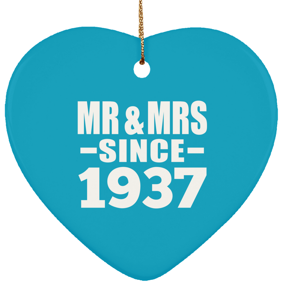 87th Anniversary Mr & Mrs Since 1937 - Heart Ornament
