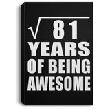 9th Birthday Square Root of 81 Years of Being Awesome - Canvas Portrait