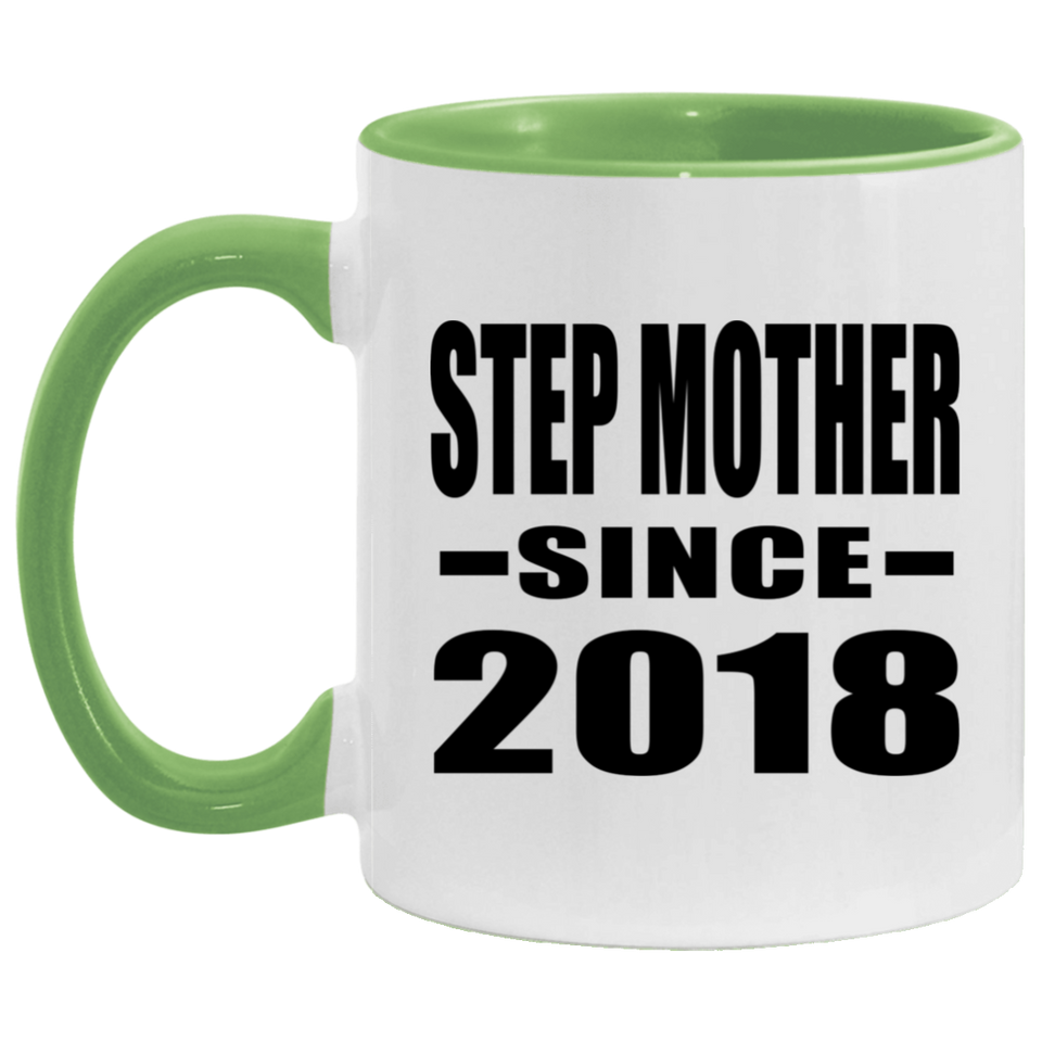 Step Mother Since 2018 - 11oz Accent Mug Green