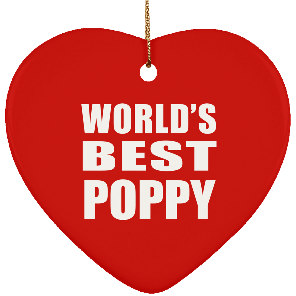 World's Best Poppy - Heart Ornament