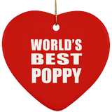 World's Best Poppy - Heart Ornament