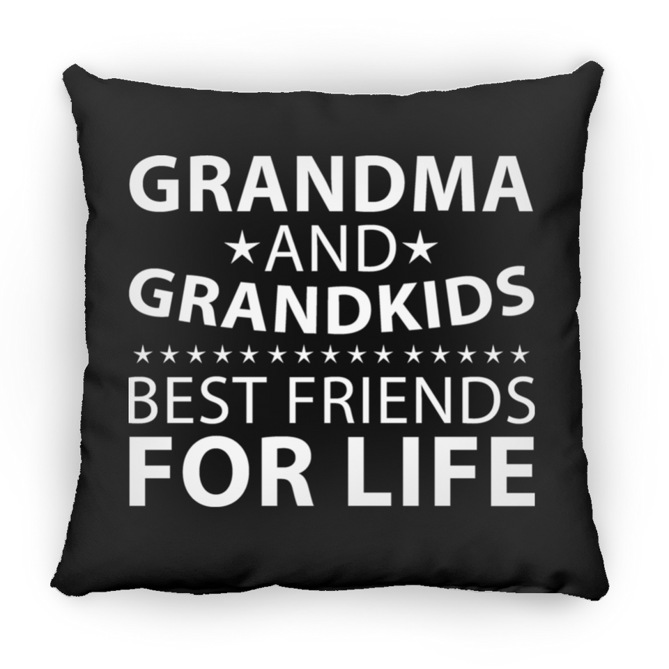 Grandma and Grandkids, Best Friends For Life - Throw Pillow Black