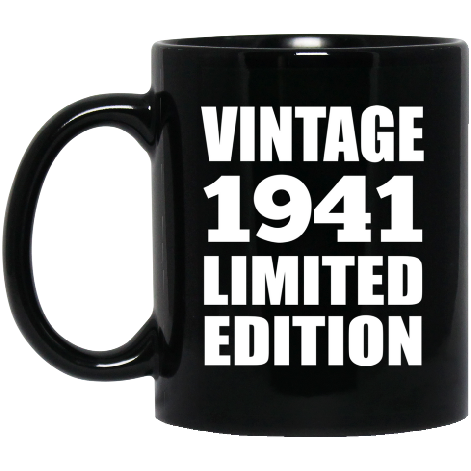 83rd Birthday Vintage 1941 Limited Edition - 11oz Coffee Mug Black