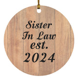 Sister In Law Established EST. 2024 - Circle Ornament C