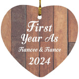First Year As Fiancee & Fiance 2024 - Heart Ornament E