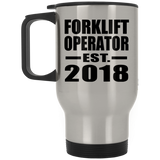 Forklift Operator Established EST. 2018 - Silver Travel Mug