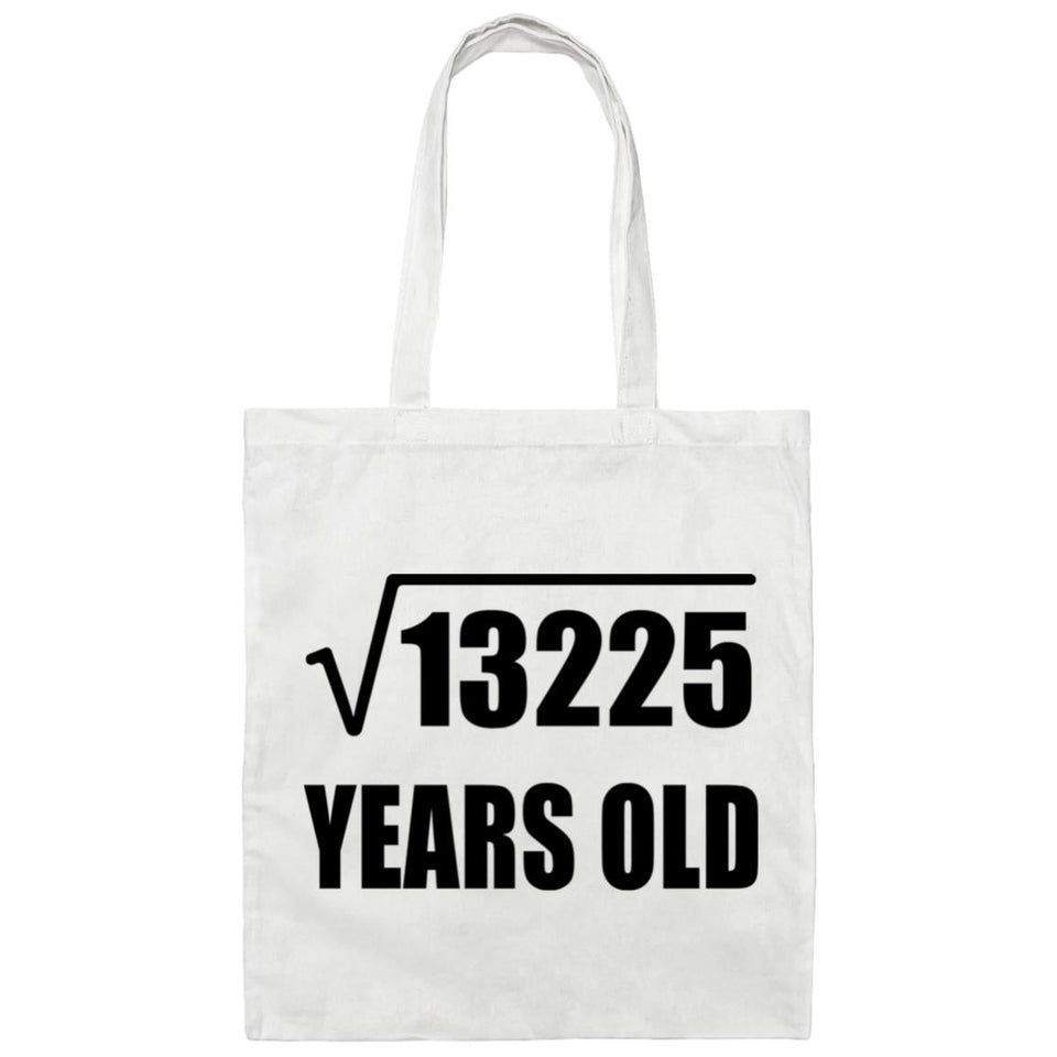 115th Birthday Square Root of 13225 Years Old - Tote Bag White