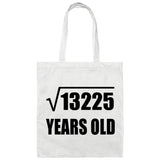 115th Birthday Square Root of 13225 Years Old - Tote Bag White