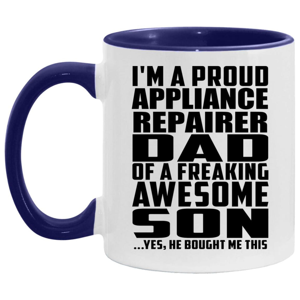 Proud Appliance Repairer Dad Of Awesome Son - 11oz Accent Mug Purple