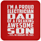 Proud Electrician Dad Of Awesome Son - Drink Coaster