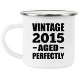9th Birthday Vintage 2015 Aged Perfectly - 12oz Camping Mug