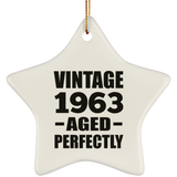 61st Birthday Vintage 1963 Aged Perfectly - Star Ornament