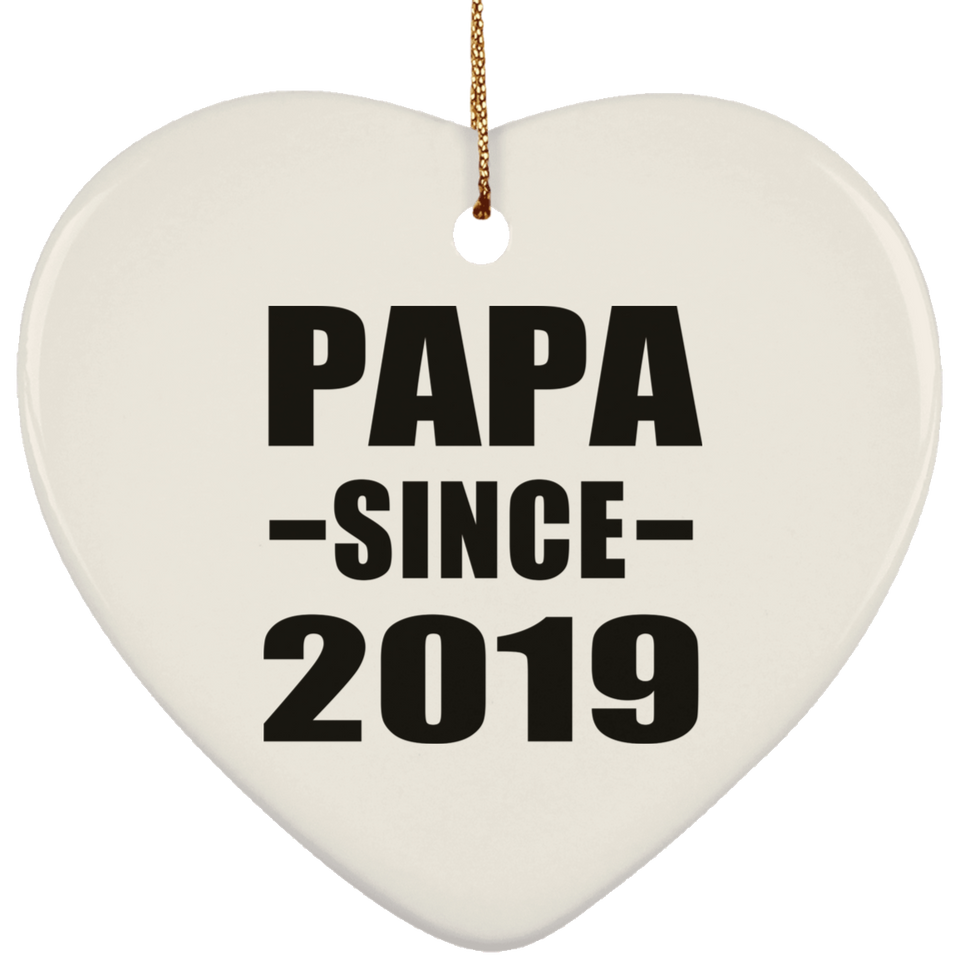 Papa Since 2019 - Heart Ornament