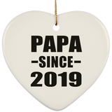 Papa Since 2019 - Heart Ornament