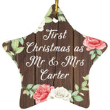 First Christmas As Mr & Mrs Carter - Star Ornament A
